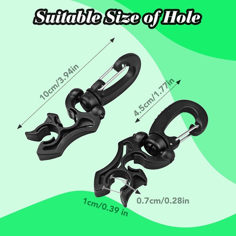 Dawitrly 3 Pieces Scuba Hose Holder Clip, Double BCD Hose Diving Clips with Snap Hook Buckle for Scuba Diving Snorkeling Equipment Accessories - Image 2